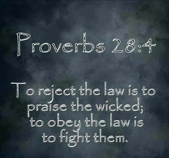law reject praise wicked obey law fights them